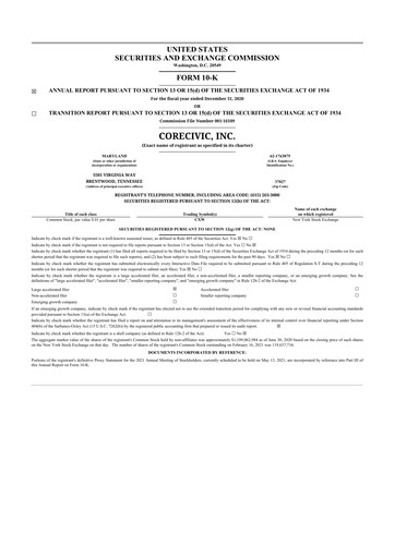 Thumbnail CoreCivic 10-K Annual Report 2020