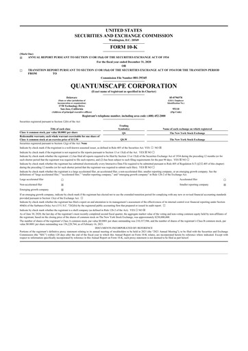 Thumbnail QuantumScape 10-K Annual Report 2020