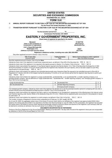 Vorschaubild Easterly Government Properties 10-K Jahresbericht 2020