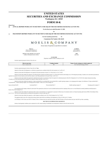 Thumbnail Moelis & Company 10-K Annual Report 2020