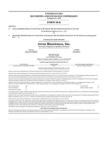 Thumbnail Arcus Biosciences
 10-K Annual Report 