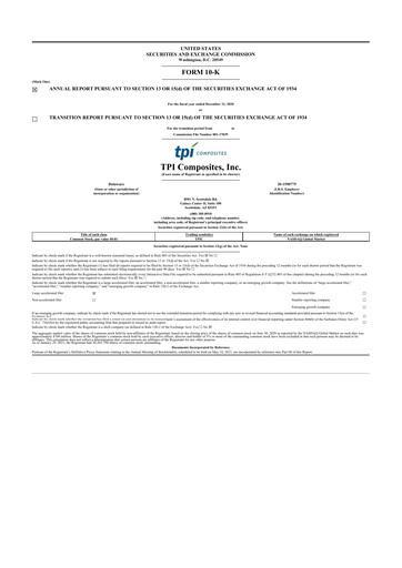 Thumbnail TPI Composites 10-K Annual Report 2020