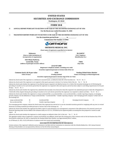 Thumbnail Orthofix Medical
 10-K Annual Report 2020