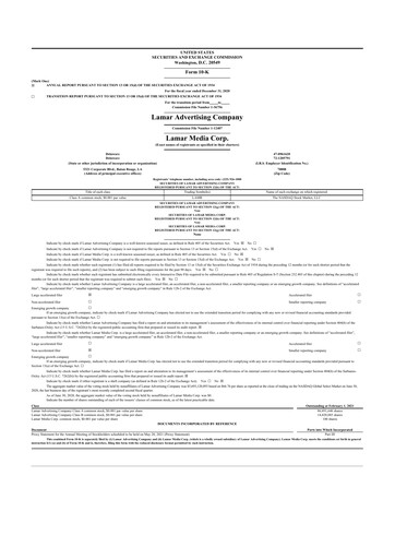 Thumbnail Lamar Advertising 10-K Annual Report 