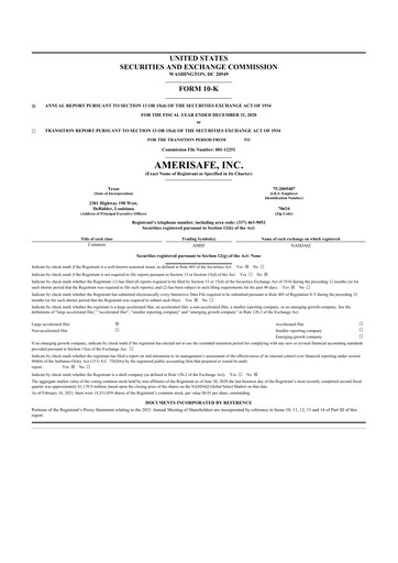 Thumbnail AMERISAFE 10-K Annual Report 