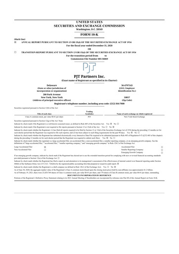Miniature PJT Partners
 10-K Rapport annuel 2020