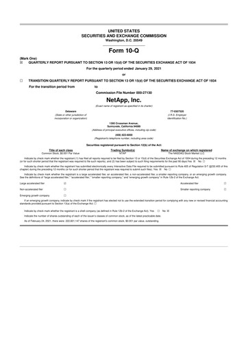 Thumbnail NetApp
 10-Q Quarterly Report FY 