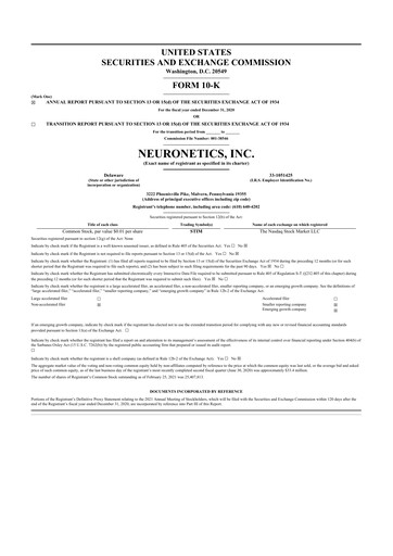 Thumbnail Neuronetics 10-K Annual Report 2020