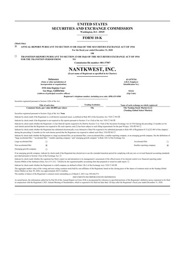 Miniature ImmunityBio 10-K Rapport annuel 2020