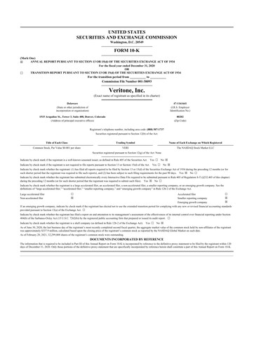 Thumbnail Veritone 10-K Annual Report 2020