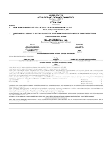 Thumbnail GoodRx 10-K Annual Report 2020