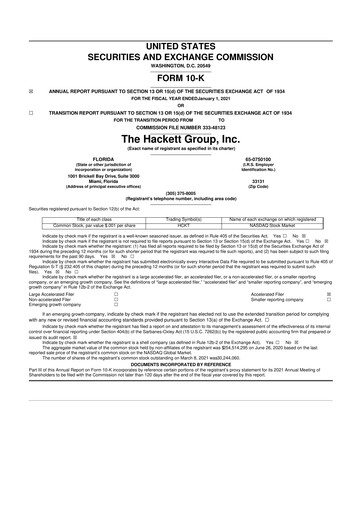 Thumbnail The Hackett Group

 10-K Annual Report 2021