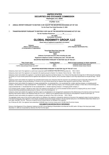 Thumbnail Global Indemnity 10-K Annual Report 2020