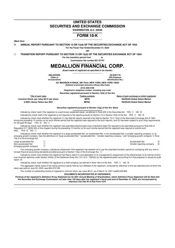 Thumbnail Medallion Financial Corp. 10-K Annual Report 2020