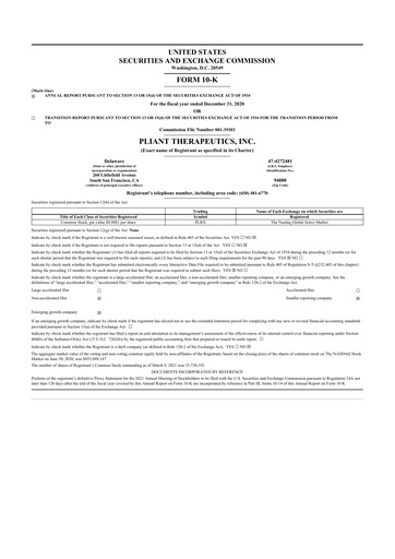 Thumbnail Pliant Therapeutics 10-K Annual Report 2020