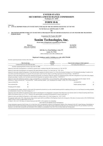 Vorschaubild Sonim Technologies
 10-K Jahresbericht 2020