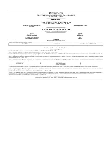 Thumbnail Destination XL 10-K Annual Report 2020