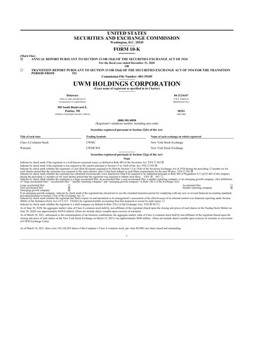 Thumbnail UWM Holdings
 10-K Annual Report 2020