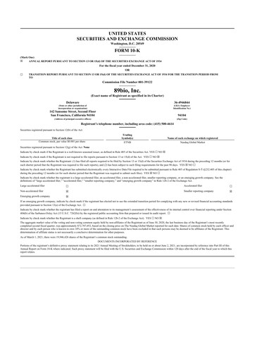 Vorschaubild 89bio 10-K Jahresbericht 2020