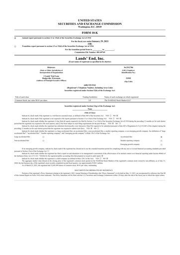 Thumbnail Lands' End
 10-K Annual Report 2020