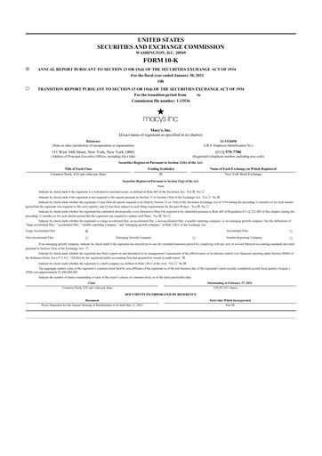 Thumbnail Macy's
 10-K Annual Report 2020