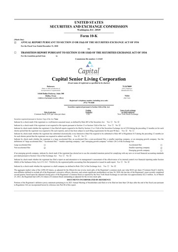Vorschaubild Sonida Senior Living 10-K Jahresbericht 2020