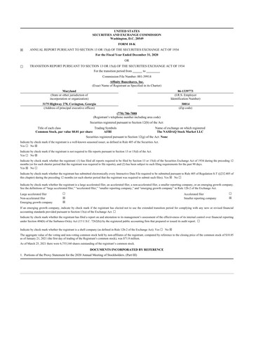 Thumbnail Affinity Bancshares 10-K Annual Report 2020