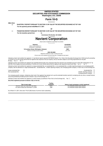 Thumbnail Navient 10-Q Quarterly Report FY2021 