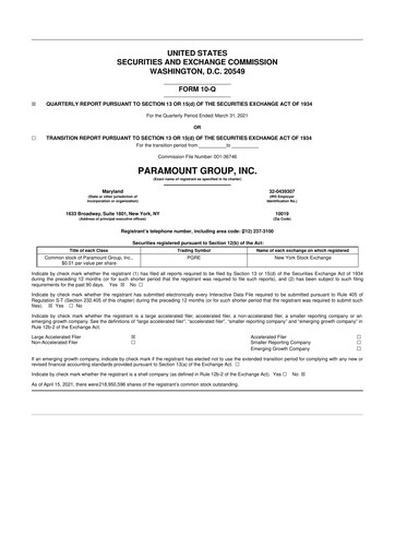 Thumbnail Paramount Group 10-Q Quarterly Report FY2021 