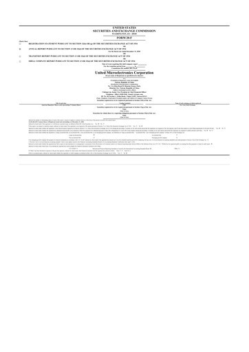 Thumbnail United Microelectronics 20-F Annual Report 2020