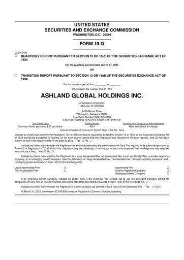 Thumbnail Ashland 10-Q Quarterly Report FY2021 