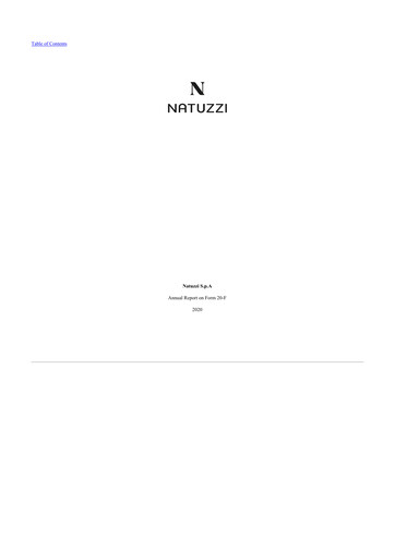 Thumbnail Natuzzi 20-F Annual Report 2020