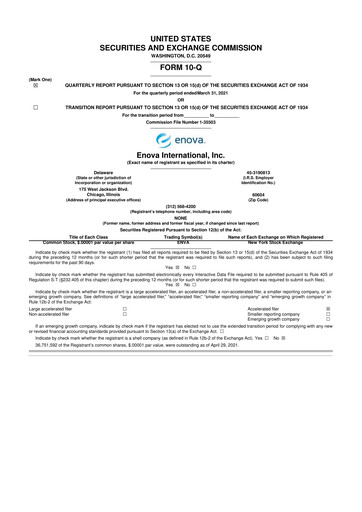 Thumbnail Enova International
 10-Q Quarterly Report FY 