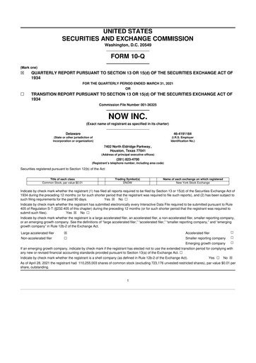 Thumbnail DNOW Inc. 10-Q Quarterly Report FY2021 