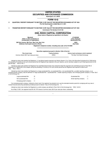 Thumbnail Blue Owl Capital Corporation 10-Q Quarterly Report FY 