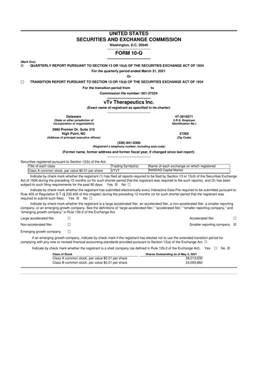 Thumbnail vTv Therapeutics
 10-Q Quarterly Report FY2021 
