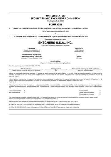 Thumbnail Skechers
 10-Q Quarterly Report FY2021 