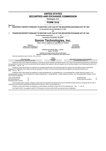 Thumbnail Sonim Technologies
 10-Q Quarterly Report FY2021 