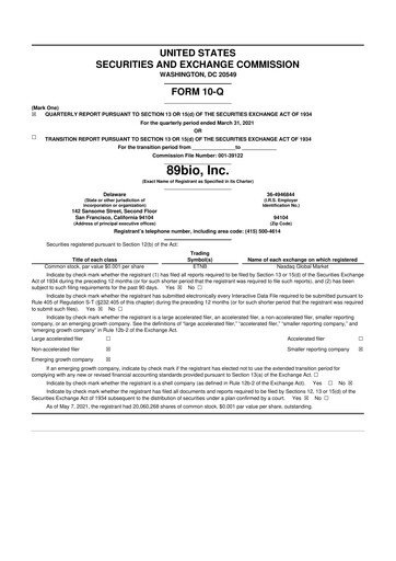 Vorschaubild 89bio 10-Q Quartalsbericht 2021 