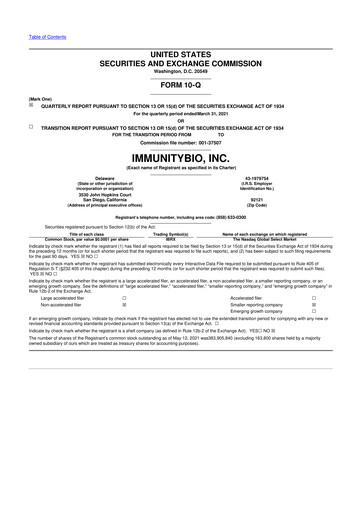 Thumbnail ImmunityBio 10-Q Quarterly Report FY2021 
