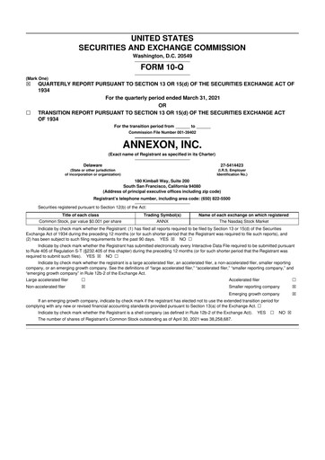 Thumbnail Annexon 10-Q Quarterly Report FY 