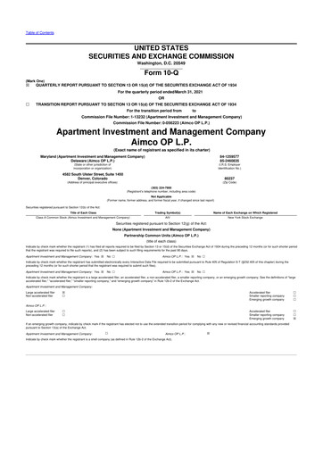 Thumbnail Aimco 10-Q Quarterly Report FY 