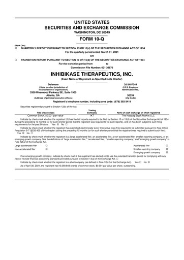 Thumbnail Inhibikase Therapeutics 10-Q Quarterly Report FY2021 