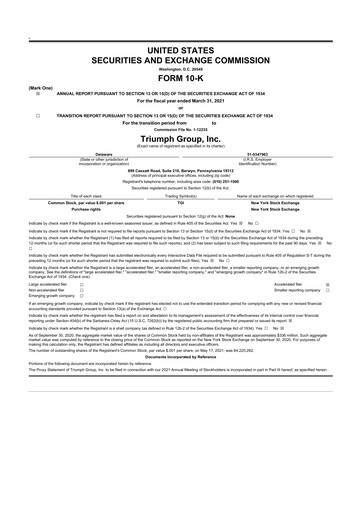 Thumbnail Triumph Group
 10-K Annual Report 2021