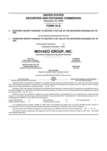 Vorschaubild Movado Group 10-Q Quartalsbericht  