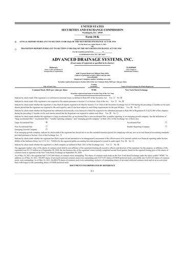 Vorschaubild Advanced Drainage Systems
 10-K Jahresbericht 2021