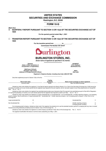 Thumbnail Burlington Stores 10-Q Quarterly Report FY 