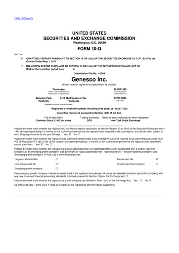 Thumbnail Genesco
 10-Q Quarterly Report FY2022 