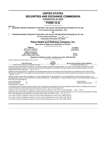 Thumbnail Petco 10-Q Quarterly Report FY2021 