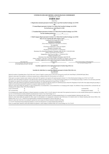 Thumbnail Infosys 20-F Annual Report 2021